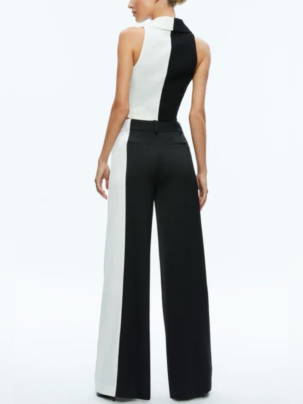 Alice + Olivia Pompey Color Block Pants Black/White, NWT, size 4 (matching vest) - Picture 5 of 7
